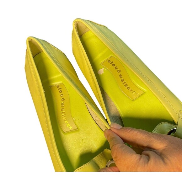 Cloud Walkers Lime Green Newport Leather comfort slip on shoes size 10 wide - Picture 7 of 12